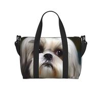 Shih Tzu Sac de voyage pour homme avec bandoulière Grand sac fourre-tout de gym pour femme Sac de week-end pliable pour avion