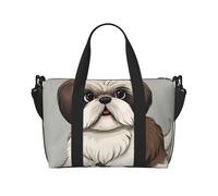 Shih Tzu Sac de voyage pour homme avec bandoulière Grand sac fourre-tout de gym pour femme Sac de week-end pliable pour avion