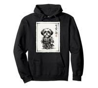 Shih Tzu Samurai Sumi-e Guerrier Japonais à l'encre Sweat à Capuche