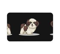 Shih Tzu Tapis de diatomée pour chien - Tapis de bain, douche, absorbant, tapis de sol de salle de bain - Tapis d'entrée de bienvenue - Tapis en caoutchouc pour chambre à coucher