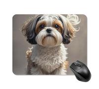 Shih Tzu Tapis de souris carré pour ordinateur portable avec base en caoutchouc antidérapant 20 x 25 cm Tapis de souris de jeu ultra fin pour ordinateur portable Accessoires de bureau