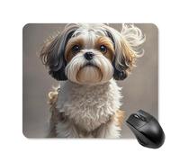 Shih Tzu Tapis de souris carré pour ordinateur portable avec base en caoutchouc antidérapant 25 x 30 cm Tapis de souris de jeu ultra fin pour ordinateur portable Accessoires de bureau