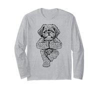 Shih Tzu Yoga Chien Chiot Drôle Pose Arbre Pose Vrikshasana Manche Longue