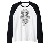 Shih Tzu Yoga Chien Chiot Drôle Pose Arbre Pose Vrikshasana Manche Raglan