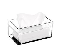 Shihan-2015 Distributeurs de Mouchoirs Boîte à mouchoirs rectangulaire en Acrylique for Salle de Bain, Cuisine, Chambre à Coucher, Bureau Boîte à Mouchoirs(Noir,Grand)