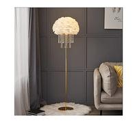 Shihan-2015 Élégant Lampadaire plume cristal salon canapé côté chambre chevet lampe sur pied chaude (à l'exclusion de la source de lumière) Chambre(Blanc)