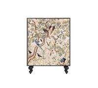 Shihan-2015 Entrée Meuble à Chaussures rétro en Bois avec Motif de Fleurs et d'oiseaux, Meuble de Rangement intégré sans Installation Organisateur