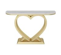 Shihan-2015 Entrée Table Console avec Plateau en Faux marbre - Table d'entrée - Table d'appoint Moderne for Salon, Hall d'entrée et Couloir Présentation(Gold,Grand)