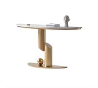 Shihan-2015 Entrée Table Console Moderne étroite et Longue, Table d'appoint contemporaine for Salon, Couloir, entrée, Plateau en placage de Faux marbre, Table d'entrée Présentation(Gold,Grand)