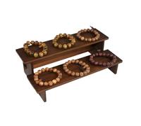 Shihan-2015 Présentoir Bijoux Présentoir à bijoux deux niveaux de taille moyenne, étagère, rangement, échelle en bois Porte-bijoux