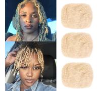 SHIHERESH 12 Inch Afro Kinky Curly Braiding Hair Bulk for Dreadlock Extensions 3 Bundles Marley Twist Hair Bulk for Micro Locs Spring Afro Twist Braids and Repair Locs (613#,30g /Pack)