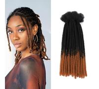 SHIHERESH Extensions 30 Strands Dreadlocks Synthetic Hair 12 Inch 0.4cm Width SE Dreads Locs Reggae Hippie Handmade Permanent Bundles for Women/Men (1B/30, 12inch)