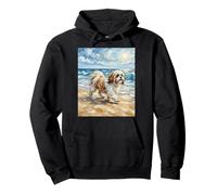 Shihtzu at The Beach Sunny Summer Dog Illustration Sweat à Capuche