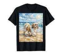 Shihtzu at The Beach Sunny Summer Dog Illustration T-Shirt