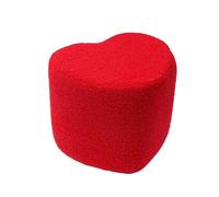 SHIJHUI Petit pouf en forme de cœur, tabouret bas en velours pour salon, canapé, chambre à coucher, table basse, 27,9 x 22,9 x 24,1 cm (rouge)