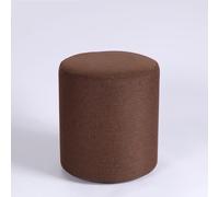 SHIJHUI Pouf de salon | Coussin rehausseur rond amovible | Repose-pieds de canapé, tabouret de couloir à chaussures | Chaise de sol douce supplémentaire (marron foncé, 35 cm H x 31 cm l)
