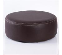 SHIJHUI Pouf rond en cuir synthétique, 27,9 x 10,2 cm, imperméable, pour détendre vos pieds, petit coussin de siège pour entrée, tatami, salon, bureau, voyage (café)