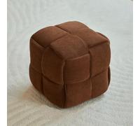 SHIJHUI Tabouret carré de luxe, 27,9 x 27,9 x 27,9 cm, tabouret ottoman, tabouret de coiffeuse ottoman, pour salon, canapé, repose-pieds, chaise supplémentaire, durable et confortable (café)