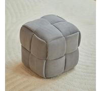 SHIJHUI Tabouret carré de luxe, 27,9 x 27,9 x 27,9 cm, tabouret ottoman, tabouret de coiffeuse ottoman, pouf de salon, repose-pieds, chaise supplémentaire, durable et confortable (gris clair)