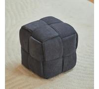 SHIJHUI Tabouret carré de luxe, 27,9 x 27,9 x 27,9 cm, tabouret ottoman, tabouret de coiffeuse ottoman, pouf de salon, repose-pieds, chaise supplémentaire, durable et confortable (gris foncé)