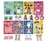 SHIjodueo 24 pièces autocollants de dessin animé jouets dessin animé autocollants imperméables autocollants histoire faites vos propres autocollants bricolage autocollants visage fête fournitures