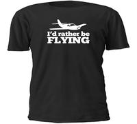 SHIKAIQI I'd Rather Be Flying Mens Funny Slogan T Shirt Black M