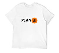 SHIKAIQI Men's Bitcoin Plan B T-Shirt | Crypto Currency | Crypto | Millionaire | Stock | Stocks White L