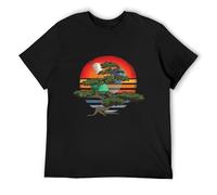 SHIKAIQI Men's Japanischer Bonsai in Einem Zen Universum in Der Natur - Standard T-Shirts Black XXL