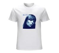 SHIKAIQI Men's Joni Mitchell Blue Canadian Singer Songwriter T-Shirts White XL