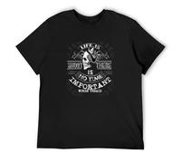 SHIKAIQI Men's Life is Short There's No Time Important Words Unsaid T-Shirts Black M