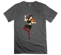 SHIKAIQI Men's Lindsey Stirling Crew Neck Holidays T Shirt Grey S