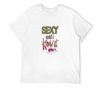 SHIKAIQI Men's LMFAO Sexy and I Know It Cheetah Text T Shirt White 3XL