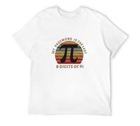 SHIKAIQI Men's My Password is The Last 8 Digits of Pi Day Math T-Shirts White L