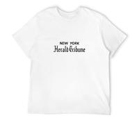 SHIKAIQI Men's New York Herald Tribune T-Shirts White L