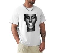 SHIKAIQI Men's Sanya Gaoxin Grace Jones T-Shirt - New York City Legend - Disco Conan Boomerang Island Life White 3XL