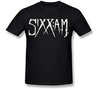 SHIKAIQI Men's Sixx Am Logo T-Shirt Black 3XL