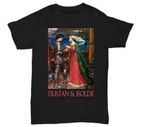 SHIKAIQI Men's Tristan and Isolde with The Potion by John William Waterhouse T-Shirts Black M
