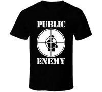 SHIKAIQI Public Enemy Logo Men's Black T Shirt Black S