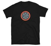 SHIKAIQI Viking Compass Vegvisir Wotan Norse Mythology Design T-Shirt Black S