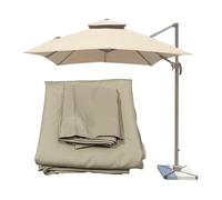 Shiketong Auvent de Parapluie carré en Porte-à-Faux de Remplacement, Couverture de Patio étanche 8x8 10x10 10x13 Pieds, Cadre Non Inclus 1 pièce(Khaki,8x8ft)