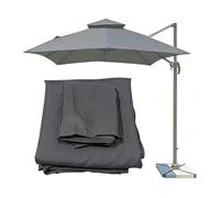 Shiketong Auvent de Parapluie carré en Porte-à-Faux de Remplacement, Couverture de Patio étanche 8x8 10x10 10x13 Pieds, Cadre Non Inclus 1 pièce(Dark Gray,10x13ft)