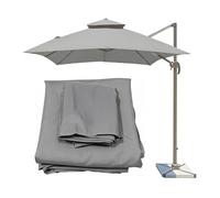 Shiketong Auvent de Parapluie carré en Porte-à-Faux de Remplacement, Couverture de Patio étanche 8x8 10x10 10x13 Pieds, Cadre Non Inclus 1 pièce(Light Gray,10x13ft)