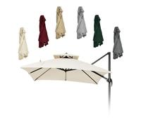 Shiketong Auvent de Remplacement for Parasol carré en Porte-à-Faux, Couverture supérieure for Parasol de Patio, Cadre Non Inclus 1 pièce(Beige,10x13ft)
