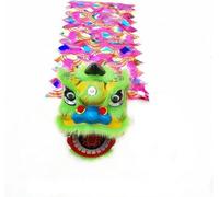 Shiketong Chinese Lion Dance Head Reusableplastic Frame for Festival Performance Outdoor Sports(Green)