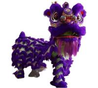 Shiketong Tête de danse du Lion chinoise faite à la main, accessoire de danse du Dragon en soie for les Festivals du nouvel an lunaire(Purple)