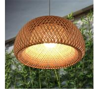 SHIKUN Bambou Tissé Lanterne Abat-Jour Plafonnier Style Vietnamien Pendentif Lumière Lustre Décoratif Plafonnier pour Restaurant, Couloir, Salon, Bar, Café, 30 x 18 CM
