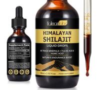 Shilajit Gouttes liquides, Shilajit 100 % pur avec acide fulvic et minéraux, gouttes de Shilajits de l'Himalayan de haute puissance, résine Himilayan Shalajit haute résistance pour hommes et femmes