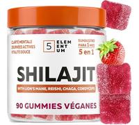 Shilajit Gummies Original - 2200mg - 90 Gommes Fraise - Complexe Premium de Champignons avec Crinière de Lion, Reishi, Chaga & Cordyceps - Shilajit Pur Himalaya avec Acide Fulvique