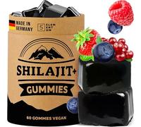 Shilajit Gummies Pure Himalaya - 60 Gommes Naturelles Sans Sucre, Vegan - 1600 mg par Jour avec Baies Tibétaines - Shilajit Pur Original - Goût Agréable, Fabriqué en Allemagne