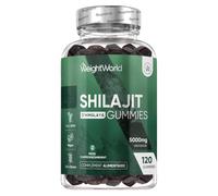Shilajit Gummies Vegan 5000mg, 120 Himalayan Shilajit Gummies Extrait 20:1 | Riche en +85 Oligo-Éléments, Acide Fulvique, Acide Humique avec Potassium, Vitamine A, sans OGM, sans Gluten, 2 Mois de Stock